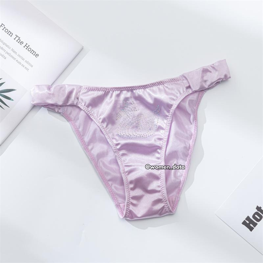 Women’s Silk Panty with Rhinestone Design 