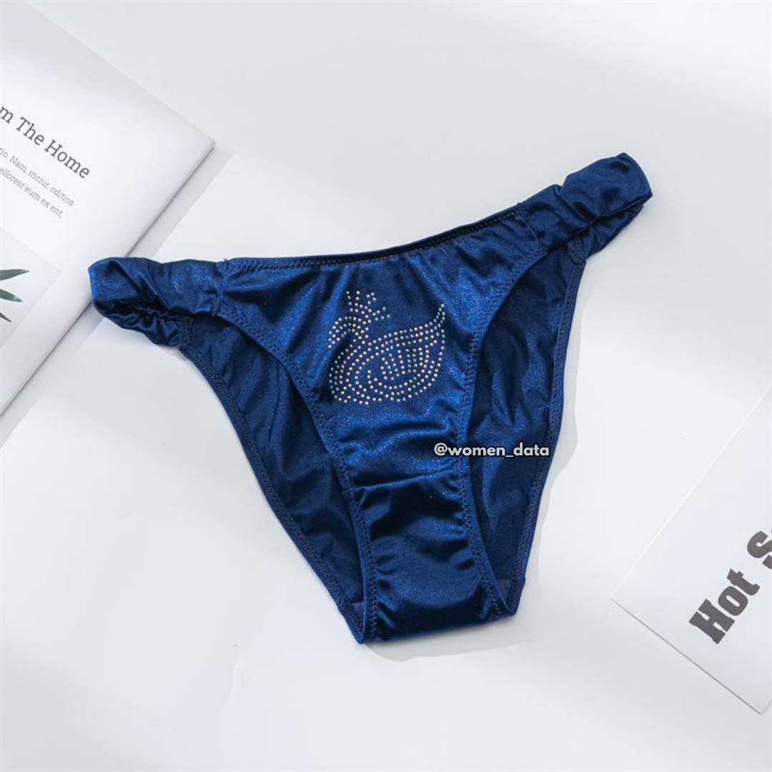 Women’s Silk Panty with Rhinestone Design 