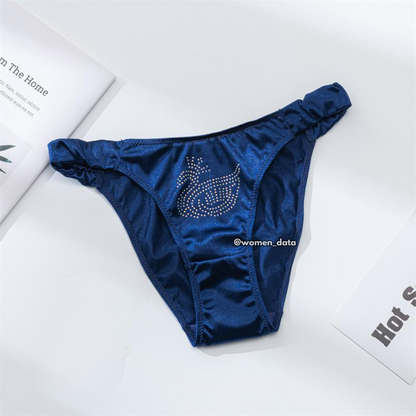 Women’s Silk Panty with Rhinestone Design 
