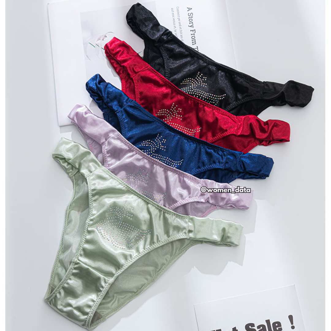 Women’s Silk Panty with Rhinestone Design