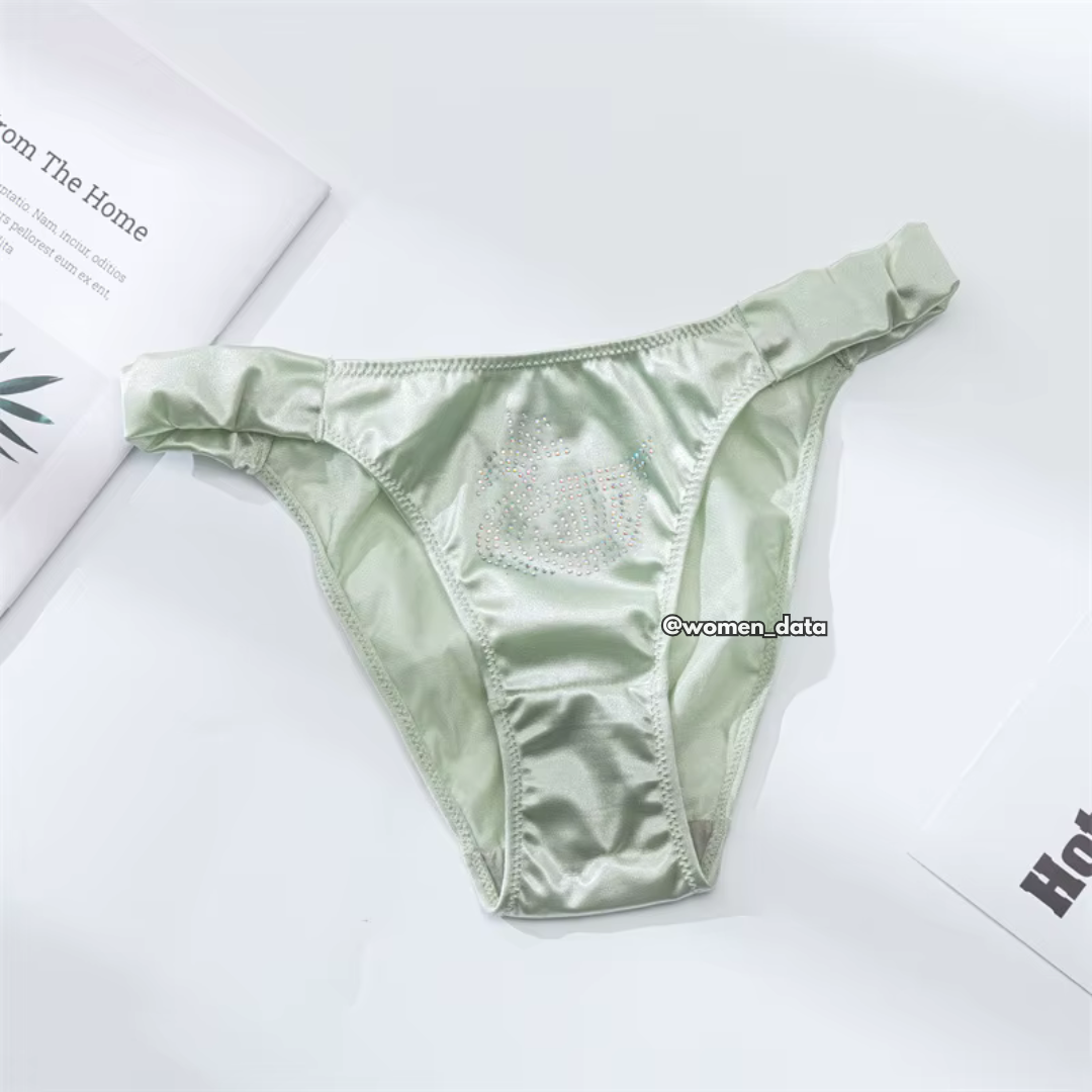 Women’s Silk Panty with Rhinestone Design 