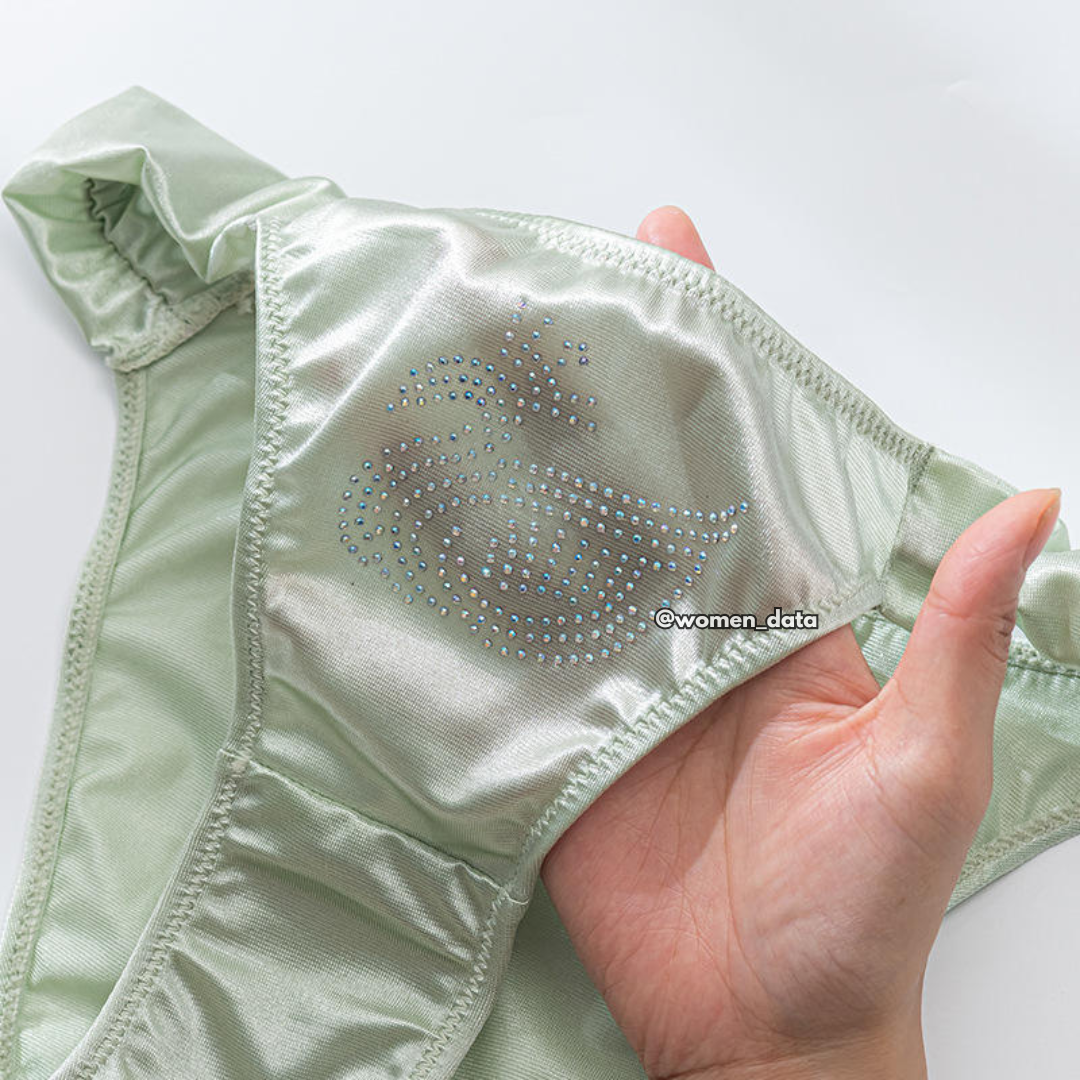 Women’s Silk Panty with Rhinestone Design 