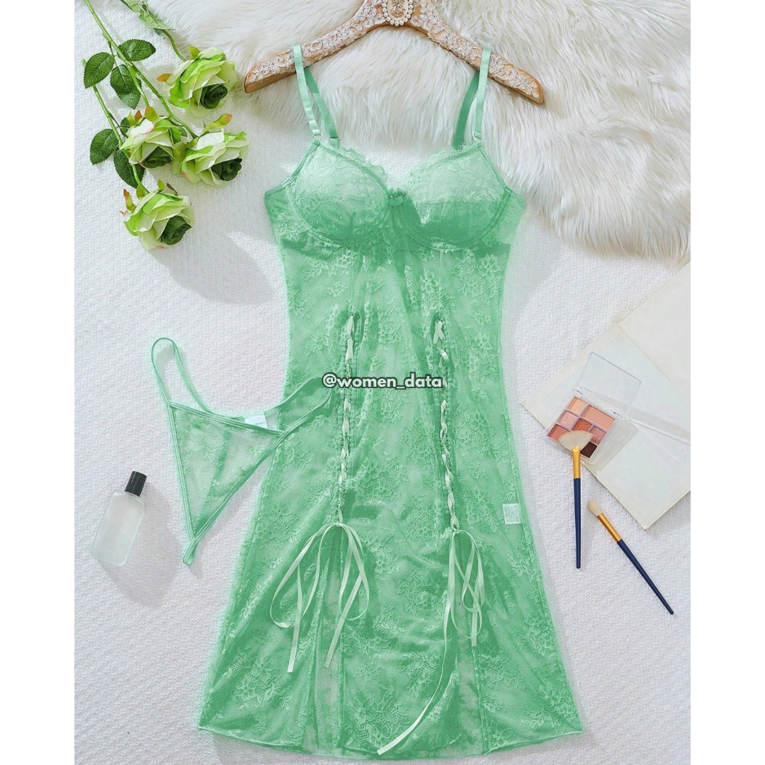 Women's Mint Green Lace Lingerie Dress women data Women's Mint Green Lace Lingerie Dress women data