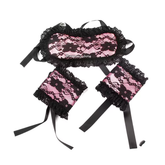 Lace Blindfold & Wrist Cuff Restraint Set for Couples 