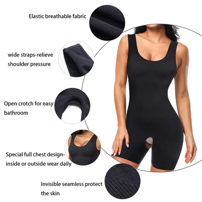 Full Body Shaper with Thigh Slimming &amp; Open Crotch Design