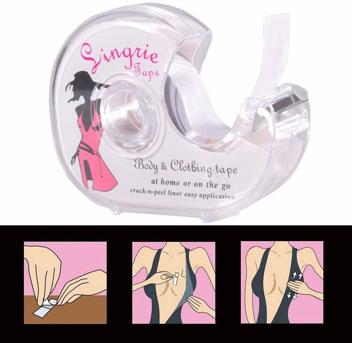 Double-Sided Fashion Tape for Women – Body &amp; Clothing Adhesive Tape with Dispenser