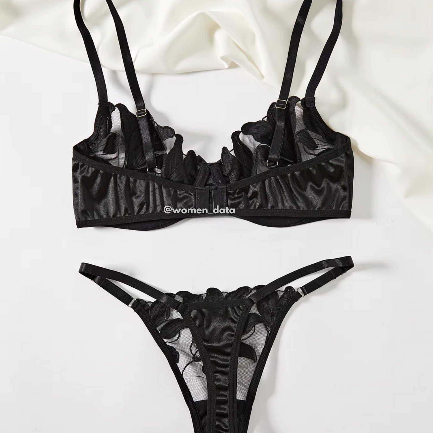 Sexy Floral Embroidered Bra &amp; Panty Set 