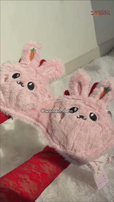 Women’s Winter Bunny Fur Bra Panty Set 