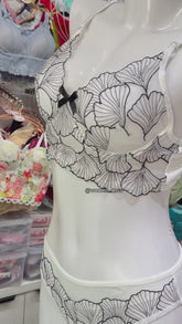 White Floral Lingerie Set 