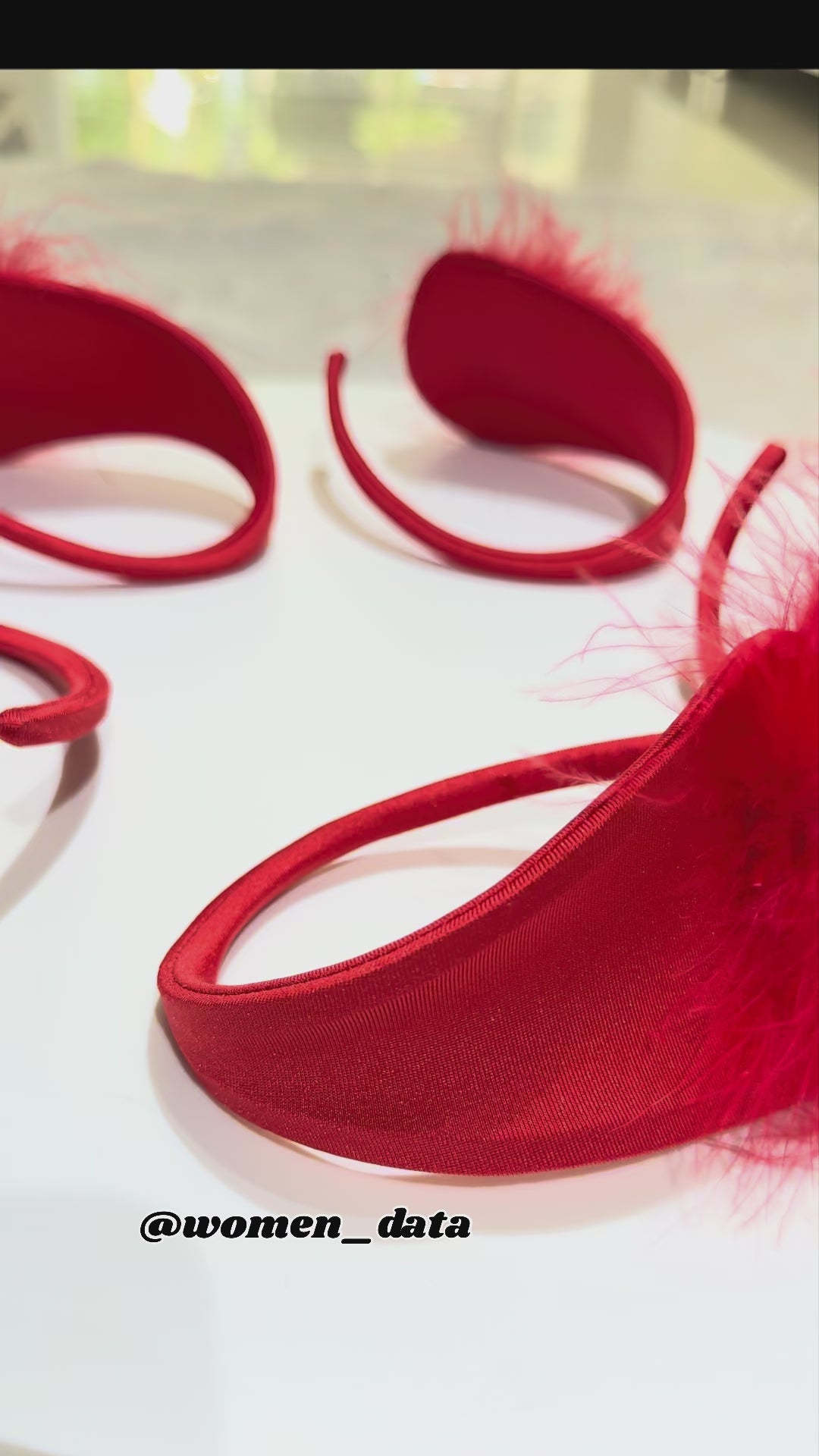 Women’s Red Feather C-String Thong – Invisible Seamless Strapless Underwear
