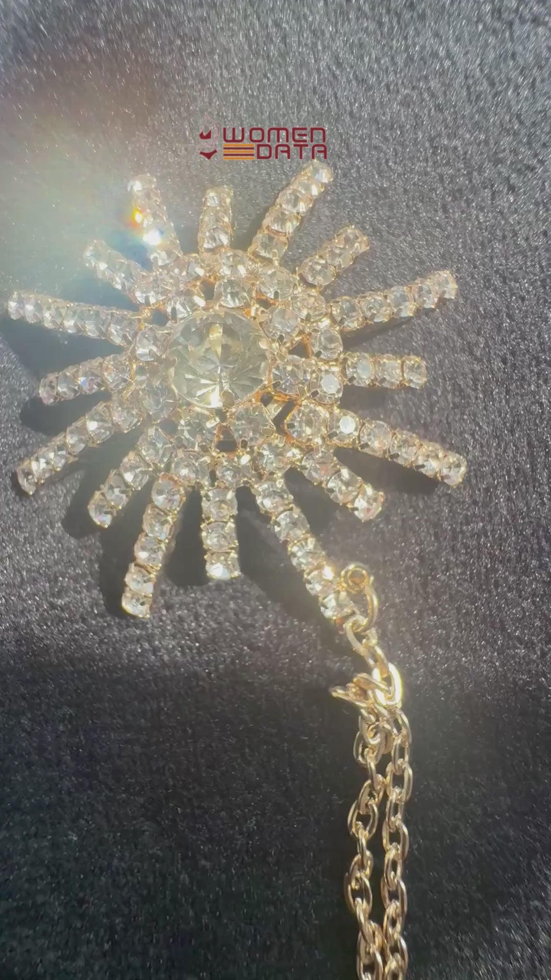 Crystal Sunburst Chain Nipple Jewelry